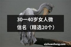 精选20个 30一40岁女人微信名