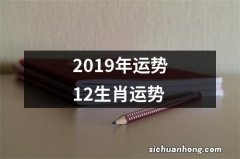 2019年运势12生肖运势