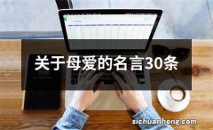 关于母爱的名言30条