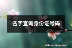 名字查询身份证号码