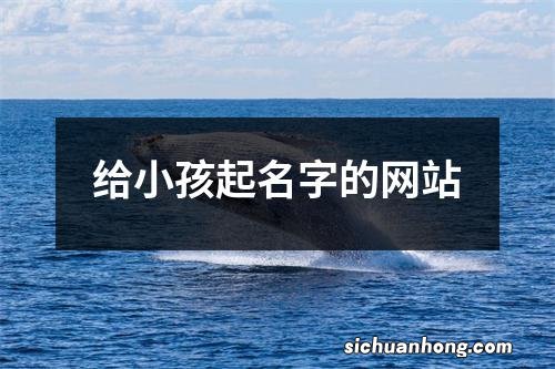 给小孩起名字的网站
