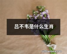 吕不韦是什么生肖