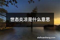 世态炎凉是什么意思