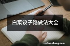 白菜饺子馅做法大全