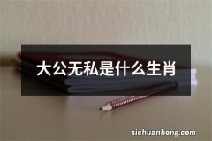 大公无私是什么生肖