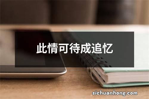 此情可待成追忆