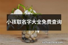 小孩取名字大全免费查询