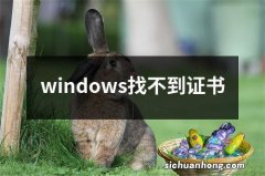 windows找不到证书