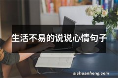 生活不易的说说心情句子