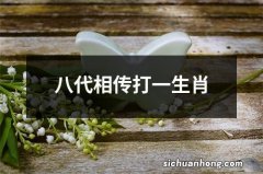 八代相传打一生肖