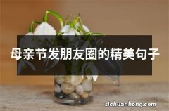 母亲节发朋友圈的精美句子