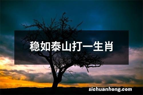 稳如泰山打一生肖