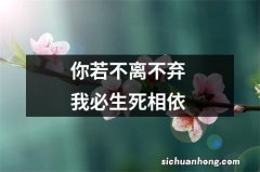 你若不离不弃 我必生死相依