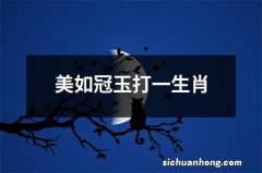 美如冠玉打一生肖