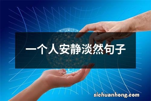 一个人安静淡然句子