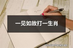 一见如故打一生肖