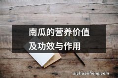 南瓜的营养价值及功效与作用