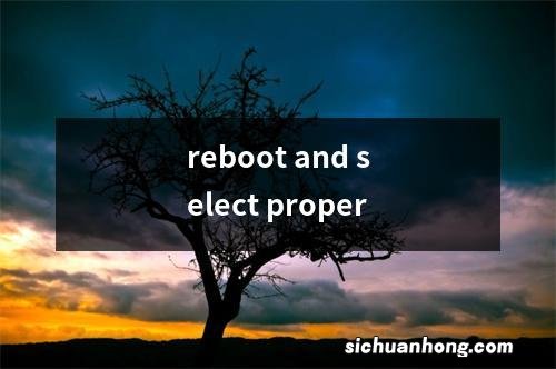 reboot and select proper