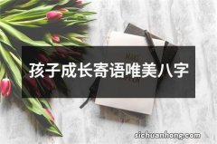 孩子成长寄语唯美八字