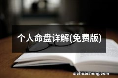 免费版 个人命盘详解