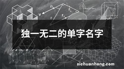 独一无二的单字名字