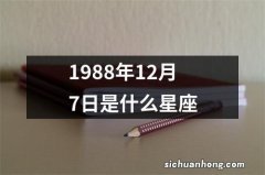 1988年12月7日是什么星座