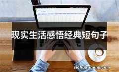 现实生活感悟经典短句子