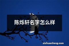 陈烁轩名字怎么样