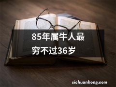 85年属牛人最穷不过36岁