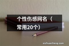 常用20个 个性伤感网名