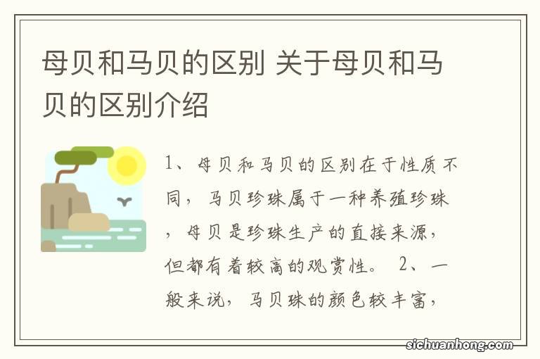 母贝和马贝的区别 关于母贝和马贝的区别介绍