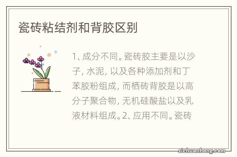 瓷砖粘结剂和背胶区别