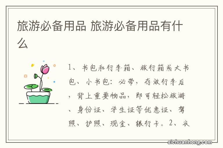 旅游必备用品 旅游必备用品有什么