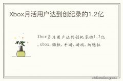 Xbox月活用户达到创纪录的1.2亿