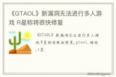 《GTAOL》新漏洞无法进行多人游戏 R星称将很快修复