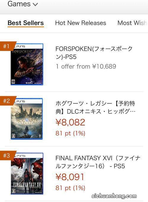 《Forspoken》登顶日亚销量榜 击败FF16、霍格沃茨