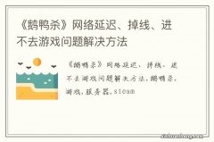 《鹅鸭杀》网络延迟、掉线、进不去游戏问题解决方法