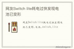 网友Switch lite耗电过快发现电池已变形