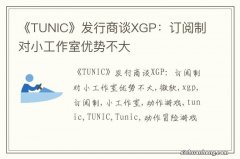 《TUNIC》发行商谈XGP：订阅制对小工作室优势不大