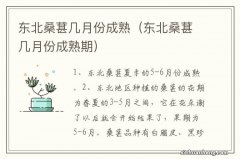 东北桑葚几月份成熟期 东北桑葚几月份成熟