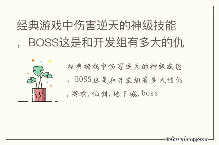 经典游戏中伤害逆天的神级技能，BOSS这是和开发组有多大的仇