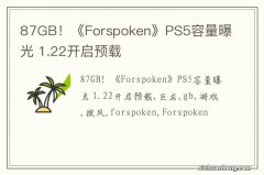 87GB！《Forspoken》PS5容量曝光 1.22开启预载