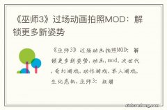 《巫师3》过场动画拍照MOD：解锁更多新姿势