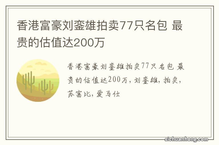 香港富豪刘銮雄拍卖77只名包 最贵的估值达200万