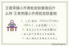 王者荣耀小乔青蛇皮肤重做后什么样 王者荣耀小乔青蛇皮肤重做后是如何的