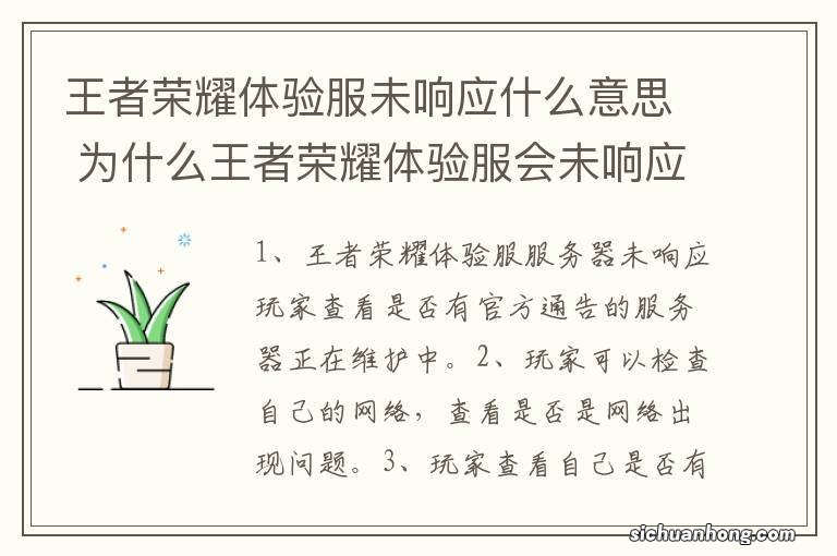 王者荣耀体验服未响应什么意思 为什么王者荣耀体验服会未响应