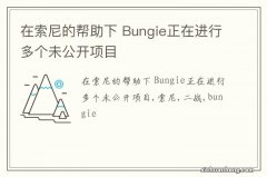 在索尼的帮助下 Bungie正在进行多个未公开项目