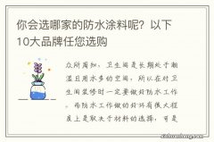 你会选哪家的防水涂料呢？以下10大品牌任您选购