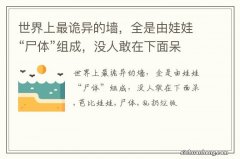 世界上最诡异的墙，全是由娃娃“尸体”组成，没人敢在下面呆