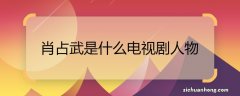 肖占武是什么电视剧人物 肖占武原型是谁